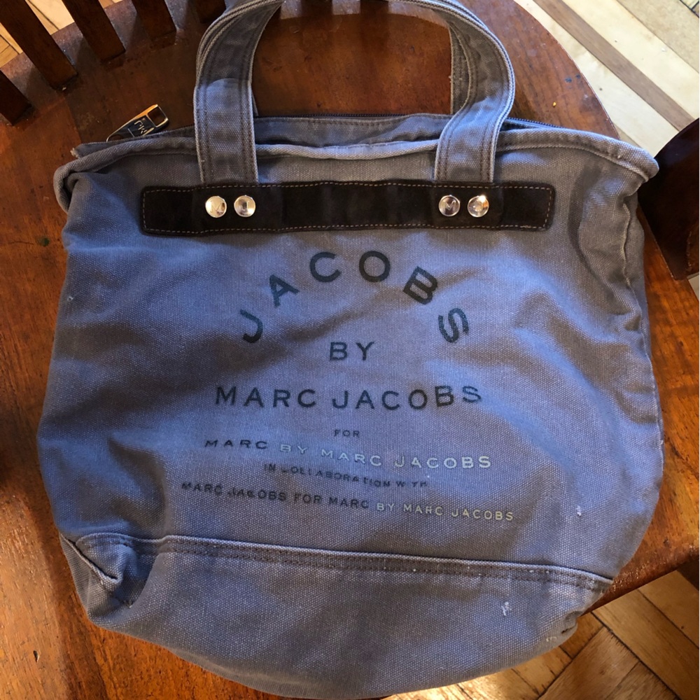Marc Jacobs Blue Duffel Bag with Durable Canvas